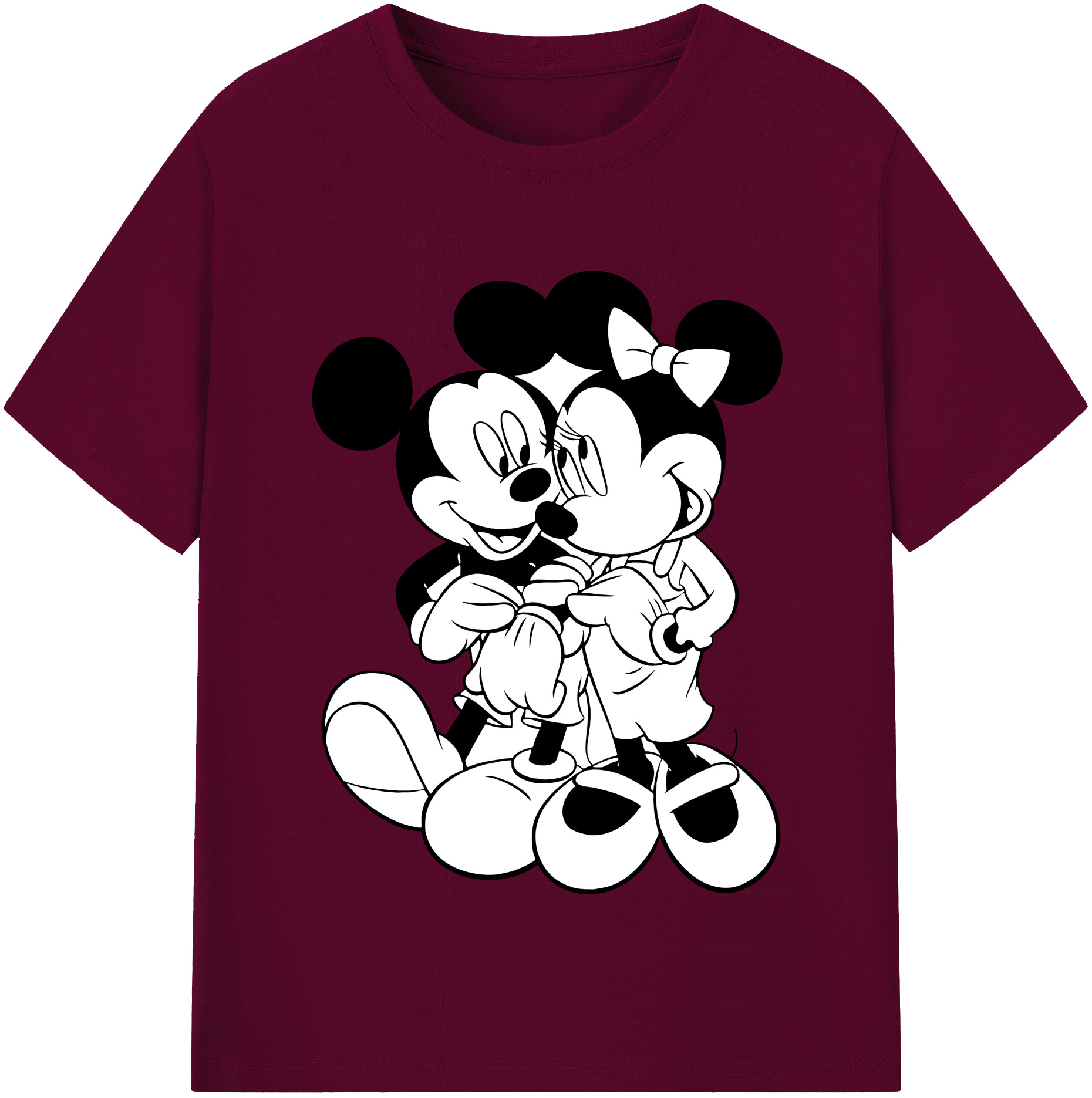 （画像用） ミッキーマウス Mickey Mouse レディースカジュアルプリントTシャツ（綿100％）